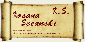 Kosana Sečanski vizit kartica